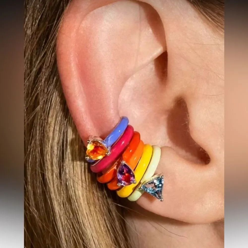 Colorful cuff Earrings Set N1161